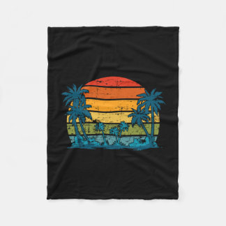 Palmen Sommerurlaub Retro-Insel tropisch Fleecedecke