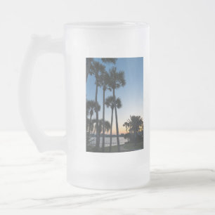 Palmen Sonnenaufgang Destin Florida Mattierte Tass Mattglas Bierglas