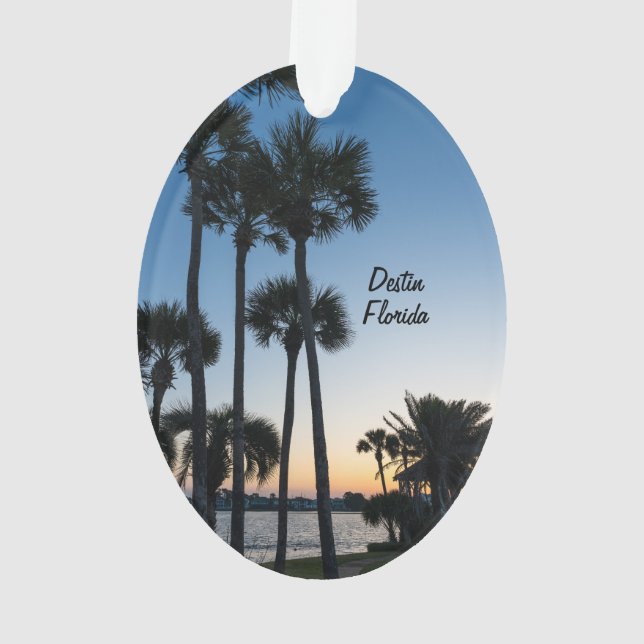 Palmen Sonnenaufgang Destin Florida Ornament (Rückseite)