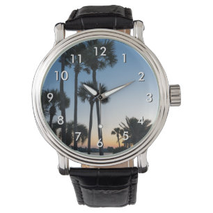 Palmen Sonnenaufgang Destin Florida Wrist Watch Armbanduhr