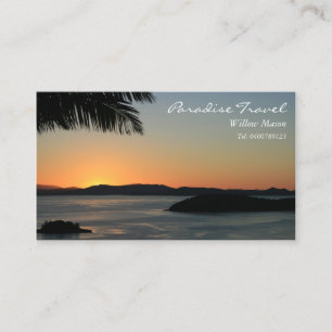 Palmen-Sonnenuntergang, Reise-Visitenkarte Visitenkarte
