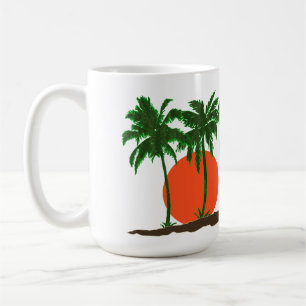 Palmen Sonnenuntergang Sonnenstrand Kaffeetasse