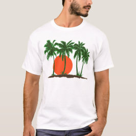 Palmen Sonnenuntergang Sonnenstrand T-Shirt