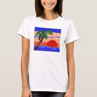 Palmen-Sonnenuntergang-T - Shirt