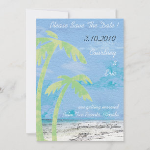 Palmen - Strand Save the Date Karten