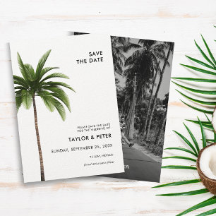 Palmen Tropisches Foto Hochzeit Save the Date Einladung
