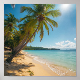 Palmen über dem Strand Poster