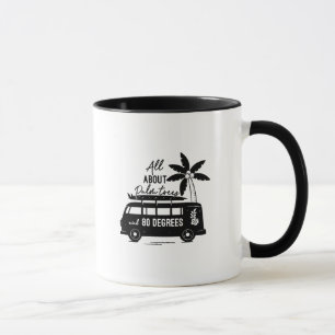 Palmen und 80 Grad Retro Van Surf Tasse