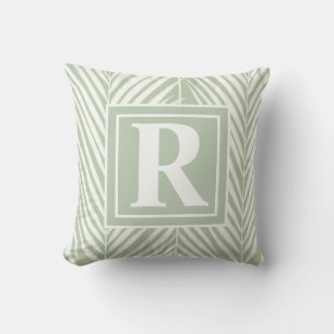 Palmen und Monogram Beach House Kissen