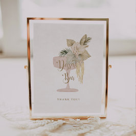 Palmen und Prosecco Brautparty Dessert Bar Sign Poster