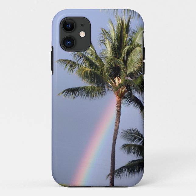 Palmen und Regenbogen Case-Mate iPhone Hülle (Rückseite)