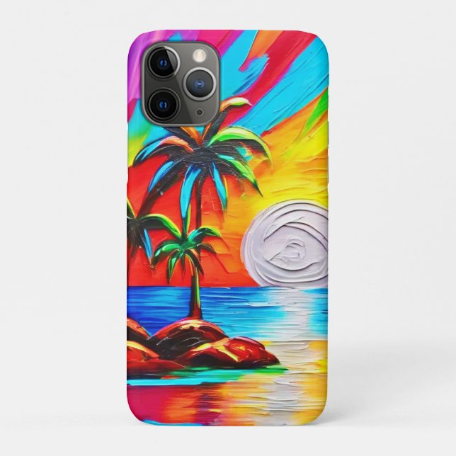 Palmen und Sonnenuntergang Case-Mate iPhone Hülle (Rückseite)