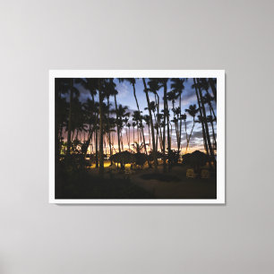 Palmen und Sonnenuntergang Leinwand