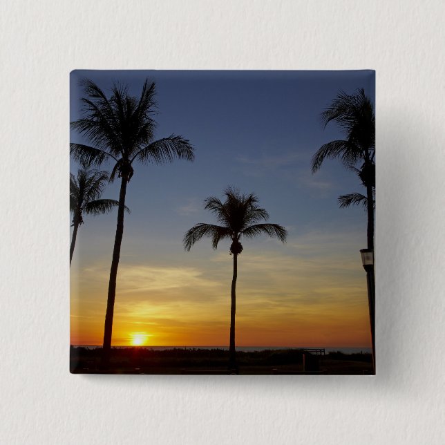 Palmen und Sonnenuntergang, Mindil Beach Button (Vorderseite)