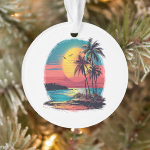 Palmen und Strand Ornament