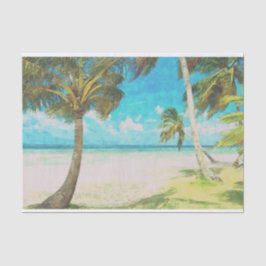 Palmen und Strand-themenorientiertes Seidenpapier