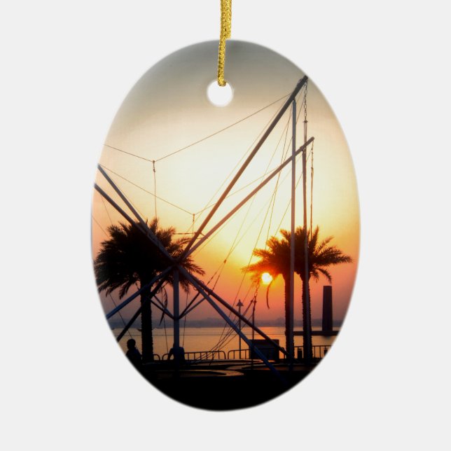 Palmen und trampolin keramik ornament (Vorne)