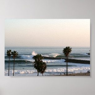 Palmen und Waves Poster