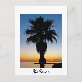 Palmen von Mallorca im Sonnenuntergang Postkarte