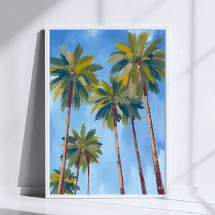 Palmen Wasserfarben Kunst Tropisch Poster