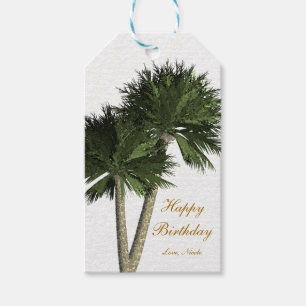 Palmen Weiße Elegante Strand Hochzeit Geschenkkart Geschenkanhänger
