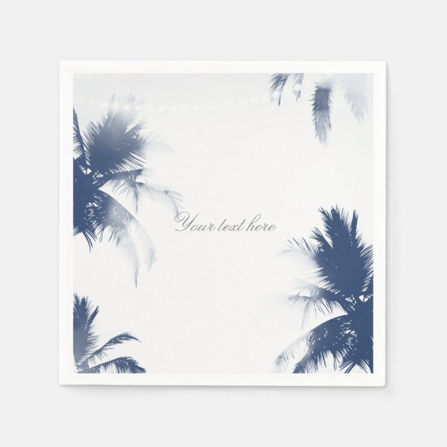 Palmen Weiße Glamour Chic Modern Tropical Serviette (Vorderseite)