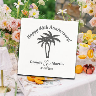 Palmen zum 45. Hochzeitstag Serviette