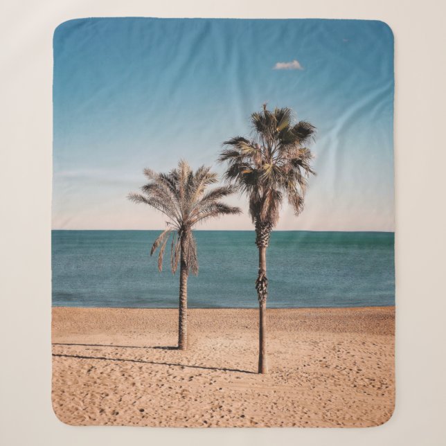 Palmenbaum am Strand am Morgen Sherpadecke (Vorderseite)