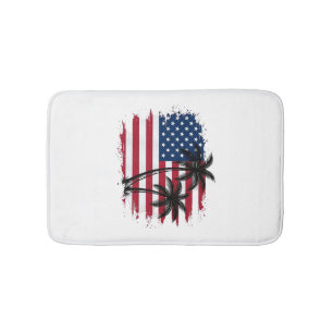 Palmenbaum Amerikanische Flagge Patriotischer Stra Badematte
