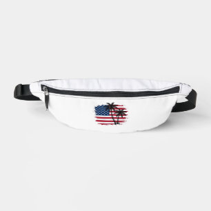 Palmenbaum Amerikanische Flagge Patriotischer Stra Bauchtasche