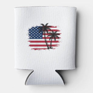 Palmenbaum Amerikanische Flagge Patriotischer Stra Dosenkühler