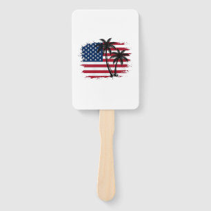 Palmenbaum Amerikanische Flagge Patriotischer Stra Fächer