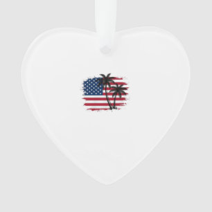 Palmenbaum Amerikanische Flagge Patriotischer Stra Ornament