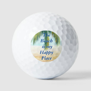 Palmenbaum an einem sonnigen Tag am Strand Golfball