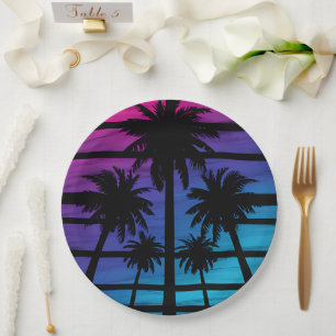 Palmenbaum Hawaiianischer Strand Sommerurlaub Pappteller
