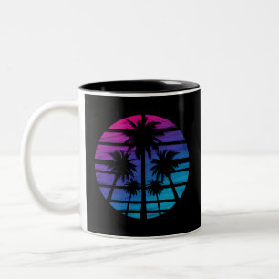 Palmenbaum Hawaiianischer Strand Sommerurlaub Zweifarbige Tasse
