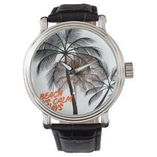 Palmenbaum-Motivationskunst – Vollständig anpassba Armbanduhr