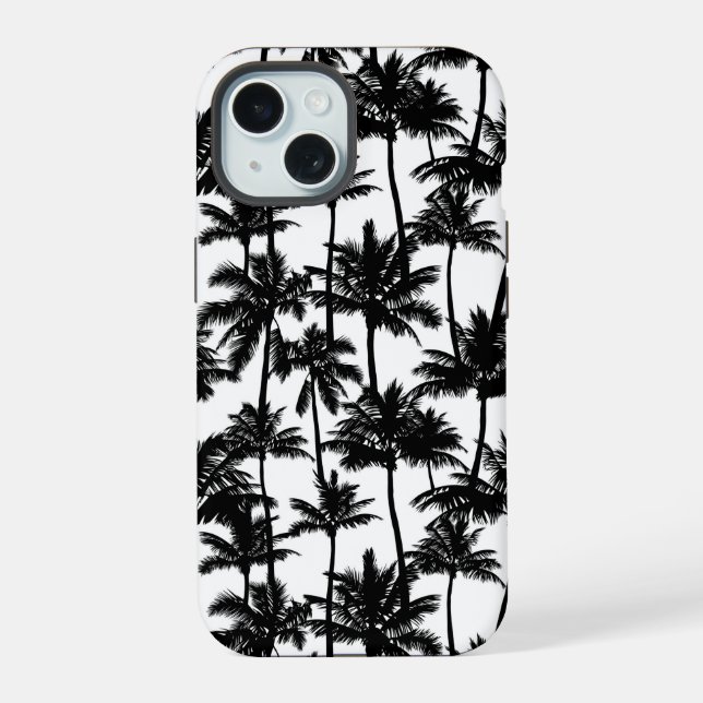 Palmenbaum-Schattenmuster iPhone 15 Hülle (Rückseite)