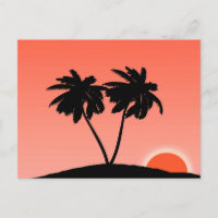 Palmenbaum Silhouette gegen Sonnenuntergang Orange