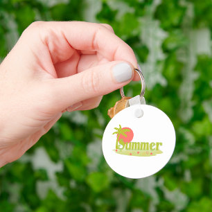 Palmenbaum Sommer mit Sonne und Strand Schlüsselanhänger
