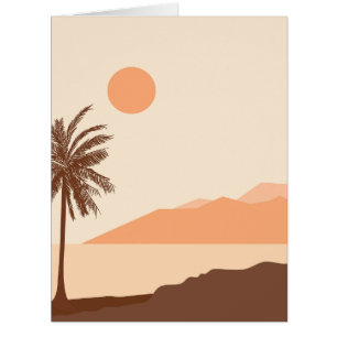 Palmenbaum-Sonnenuntergang, Insel, Boho-Abstrakte 