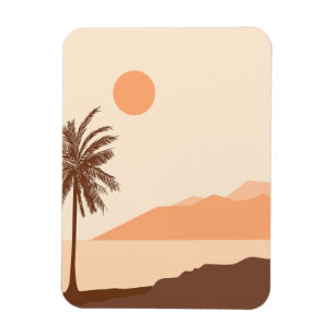 Palmenbaum-Sonnenuntergang, Insel, Boho-Abstrakte  Magnet