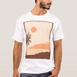 Palmenbaum-Sonnenuntergang, Insel, Boho-Abstrakte T-Shirt