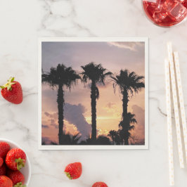 Palmenbaum-Sonnenuntergang-Papier-Luncheon-Serviet Serviette