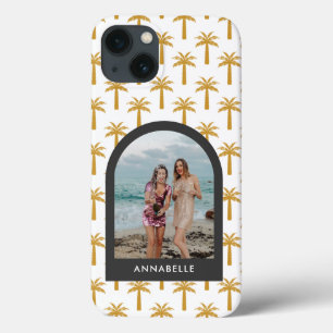 Palmenbaum tropische sommerliche bogenförmige Senf Case-Mate iPhone Hülle