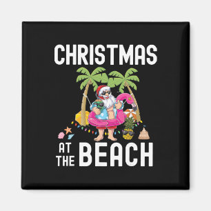 Palmenbaum-Weihnachtsmann-Surfing-Sommer-Weihnacht Magnet