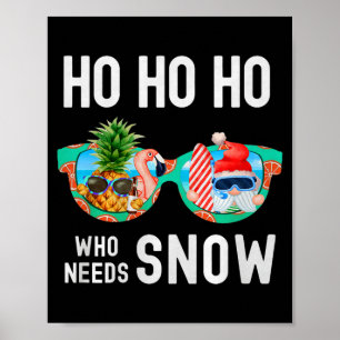 Palmenbaum-Weihnachtsmann-Surfing-Sommerferien Ho  Poster