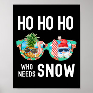 Palmenbaum-Weihnachtsmann-Surfing-Sommerferien-Wei Poster