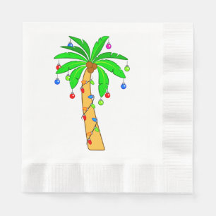 Palmenbaum zu Weihnachten dekoriert Serviette