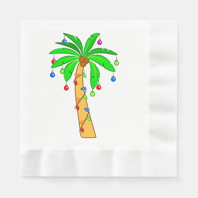 Palmenbaum zu Weihnachten dekoriert Serviette (Vorderseite)
